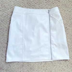 White leather skirt